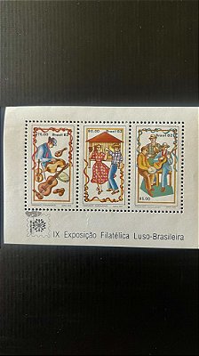 Bloco de Selos do Brasil - IX Exposição Filatelica Luso-Brasileira - 1982 - Mint - ref.417