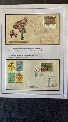 Folha de Exposição de Selos - Orquideas - com Protetores   (ref.418)