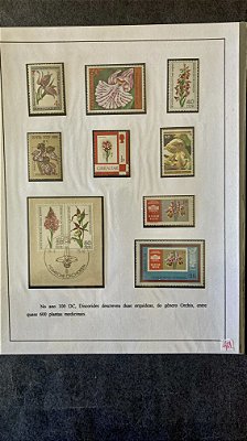 Folha de Exposição de Selos - Orquideas - com Protetores   (ref.421)