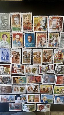 40 Selos Comemorativos do Brasil - Tematicos Personalidades - Mint - ref.427