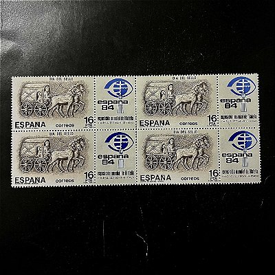 Quadra de Selos Estrangeiros - Espanha - Exposicion Mundial de Filatelia - Madrid - Mint - ref. 433