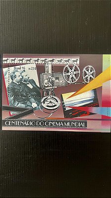 Bloco de Selos do Brasil - Centenário do Cinema Mundial - 1995 - Mint - ref.435