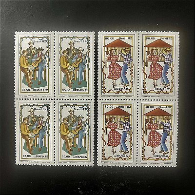 Quadras de Selos do Brasil - Lubrapex 82 - 1982 - Mint - ref.437