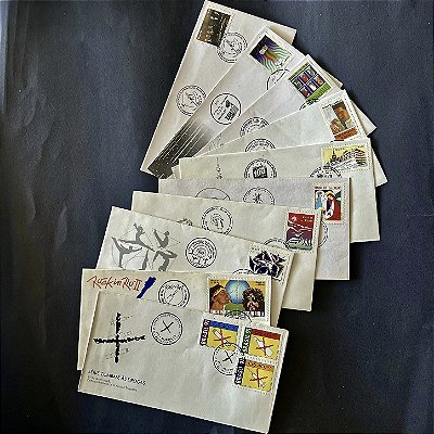 10 Envelopes Comemorativos do Brasil com carimbo Comemorativo e Selos - 1991 - ref.442