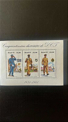 Bloco de Selos do Brasil - Cinquentenário da Criação do DCT - 1981 - Mint - ref.447
