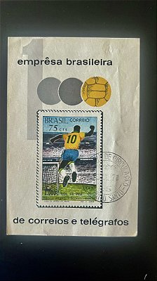 Bloco de Selos do Brasil - 1.000 Gol de Pele - 1969 - com carimbo - ref.448