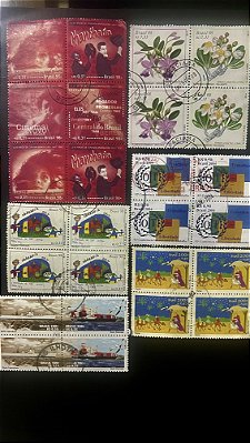 06 Bloco de Selos Comemorativos do Brasil - Circulados com Carimbos - ref.467