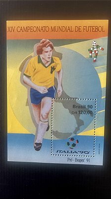 Bloco de Selos do Brasil - XIV Campeonato Mundial de Futebol - 1990 - Mint - ref.475