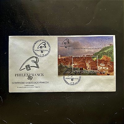 Envelope Comemorativo com Carimbo e Selo - Bicentenário da Revolução Francesa - 1989 - FDC473 - ref.481