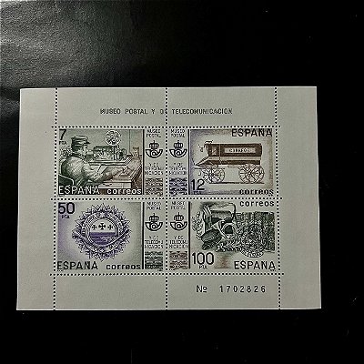 Bloco de Selos Estrangeiros - Espanha - Museo Postal Y de Telecomunicacion - Mint - ref.486