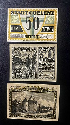03 Cédulas Notgeld - Diversos (ref.490)