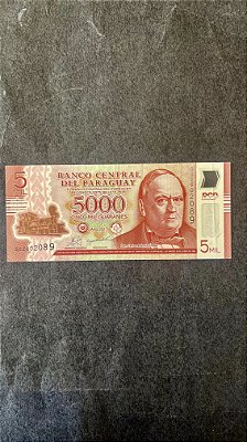 Cédula de 5.000 Guaranis - Polímero - Paraguai - Sob   (ref.496)