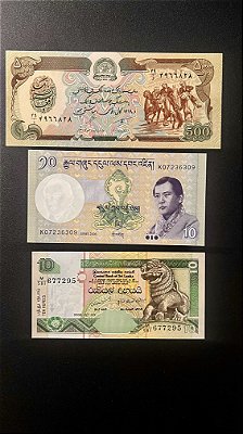 03 Cédulas Estrangeiras - Afeganistão - Butão - Sri Lanka - FE (ref.504)
