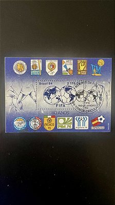 Bloco de Selos do Brasil - Fifa 80 Anos - 1984 - com carimbo - ref.508