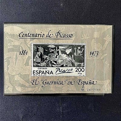 Bloco de Selos Estrangeiros - Centenário de Picasso - El Guernica en España - 1973 - Mint - ref.509