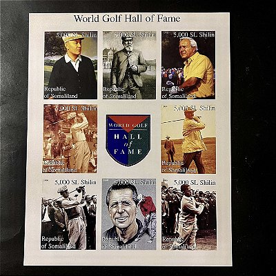 Bloco Grande de Selos Estrangeiros - World Golf Hall of Fame - Maiores Golfistas - Republica da Somalia - Mint - ref.600