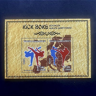 Bloco de Selos da Turquia - Campeonato Europeu de Kickboxing - 2012 - Mint - ref.519