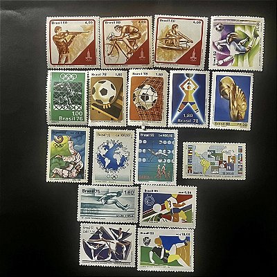 17 Selos Comemorativos do Brasil - Temáticos - Esportes - Mint - ref.529