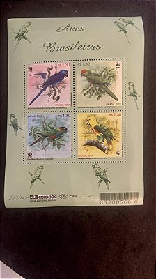 Bloco de Selos do Brasil - Aves Brasileiras - Brasil 2001 - Mint  (ref.540)
