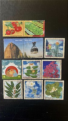 09 Selos Comemorativos do Brasil - destacados dos Blocos - Novos - ref.546