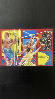 Bloco de Selos do Brasil - 300 Anos da Morte de Zumbi dos Palmares - 1995 - Mint - ref.548
