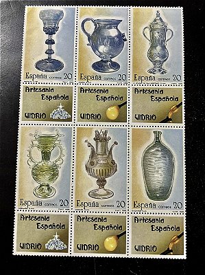 Bloco com 06 Selos Estrangeiros - Espanha - Artesania Espanõla - 1988 - Mint - ref.550