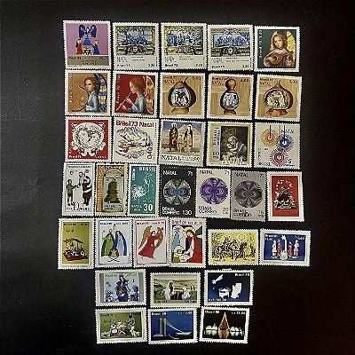 34 Selos Comemorativos do Brasil - Tematicos - Natal - Mint - ref.555
