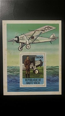 Bloco de Selos Estrangeiros - Histoire de L.aviation - Rep. Haute-Volta - Novo - ref.557