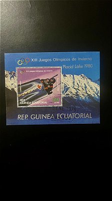 Bloco de Selos Estrangeiros - XIII Juegos Olimpicos de Inverno - Rep.Guinea Ecuatorial - Mint - ref.558