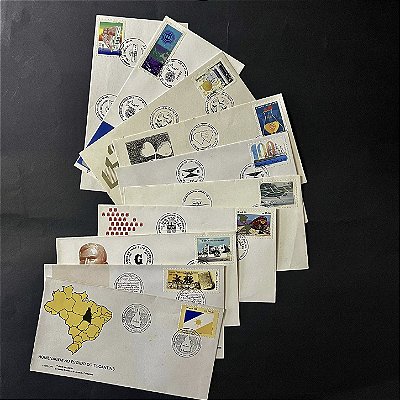 10 Envelopes Comemorativos do Brasil com carimbo Comemorativo e Selos - 1990 - ref.558