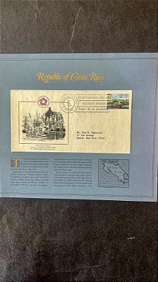 Envelope Comemorativo - Bicentenario Estados Unidos - emitido pela Costa Rica - com Certificado Autenticidade  (ref.558)