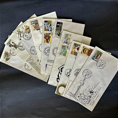 10 Envelopes Comemorativos do Brasil com carimbo Comemorativo e Selos - 1987- ref.563