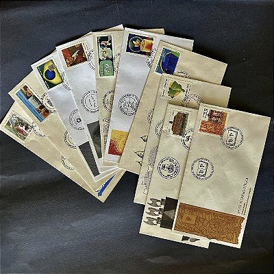 10 Envelopes Comemorativos do Brasil com carimbo Comemorativo e Selos - 1989- ref.566