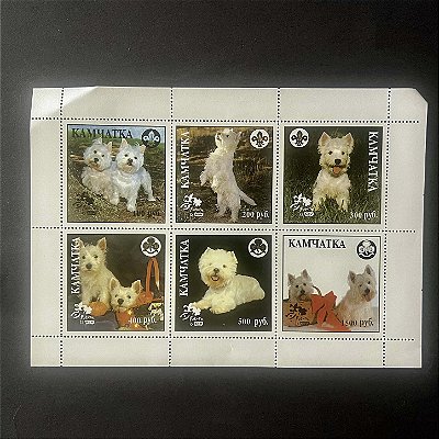 Bloco de Selos da Região de Kamchatka - Russia - Raças de Cães - 1996 - Mint - ref.573