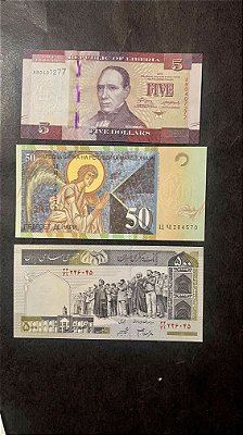 03 Cédulas Estrangeiras - Liberia-Macedonia-Iran - FE (ref.584)