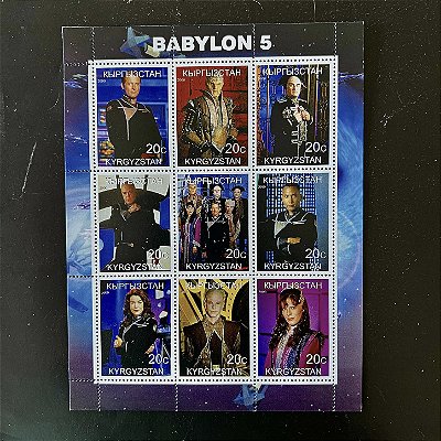 Bloco de Selos Estrangeiros - Série Cientifica Babylon 5 - Quirguistão - 2000 Mint - ref.617