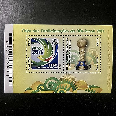 Bloco de Selos Comemorativos do Brasil - Copa das Conferações da FIFA - Brasil 2013 - 2013 - Mint - ref.619