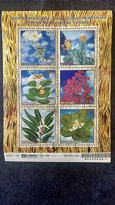 Bloco Selos do Brasil - Olantas Medicinais do Cerrado - Brasil 2003 - Mint - ref.632