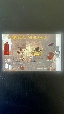 Bloco de Selos do Brasil - Riquezas Minerais - 2001 - Mint - ref.635