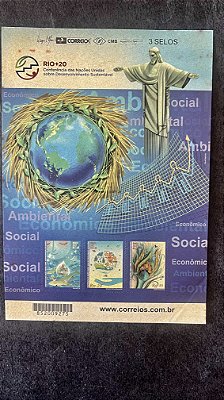 Bloco de Selos do Brasil - Rio+20 - Conferencia das Nações Unidas - Brasil 2012 - Mint - ref. 637