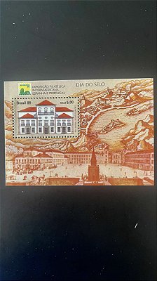 Bloco de Selos Comemorativos do Brasil - Brasiliana 89 - Dia do Selo - Brasil 1989 - Mint - ref.654