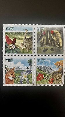 Quadra de Selos do Brasil - Parques e Reservas Nacionais - 2006 - Mint - ref.659