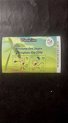 Bloco de Selos do Brasil - Mascote dos Jogos Olimpicos Rio 2016 - Brasil 2015 - Mint - ref.665
