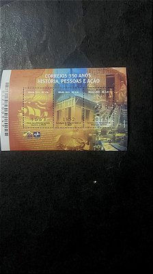 Bloco de Selos do Brasil - Correios 350 Anos - Brasil 2013 - Mint - ref.666