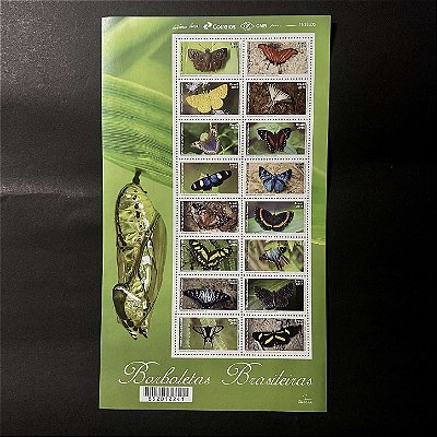 Folha Completa de Selos Comemorativos do Brasil - Borboletas Brasileiras - 2016 - Mint - ref.668