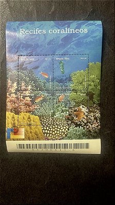 Bloco de Selos do Brasil - Ecossistemas de Recifes Coralineos - Brasil 2002 - Mint - ref.668