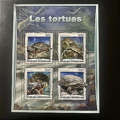 Bloco Grande de Seloes Estrangeiros - Les Tortues - Republique Centrafricaine - Mint - ref.679