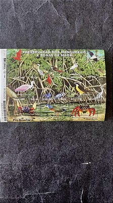 Bloco de Selos do Brasil - Preservação dos Manguezais e Zonas de Maré - Brasil 2004 - Mint - ref.686