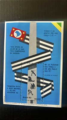 Bloco de Selos do Brasil -Revolução Constitucionalista de 1932 - Brasil 1982 - Mint - ref.687