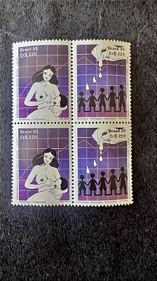 Série de Selos do Brasil - Sobrevivencia e Desenvolvimento Infantil - Unicef - Brasil 1988 - Mint - ref.699